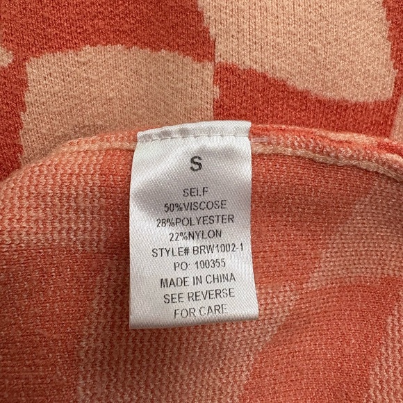Retro Mini Sweater Dress Size Small Coral and Peach - Picture 4 of 4